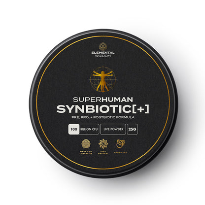 Super Human Synbiotic[+] — one of five products included in the Women’s Health Bundle